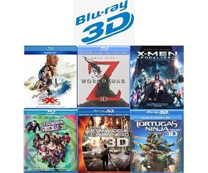 Ultimate Action & Adventure Blu-ray 3D Movie Collection: Suicide Squad / The Darkest Hour / World War Z / X-men Apocalypse / xXx: Return Of Xander Cage / TMNT: 2014 [Blu-ray 3D] Region 1/A