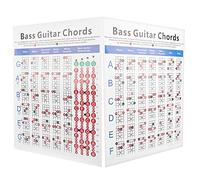 Ultimate Bass Guitar Chords Charms for Beginners - 4 - String Electric Reference Ejercicio Tool - Aprendizaje de Bass Póster para Teoría