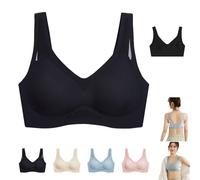 Ultimate Breathable Comfort Bra, Wireless Comfort Full Coverage, Soft & Breathable, Push-Up Anti Sagging (Black,XXL)