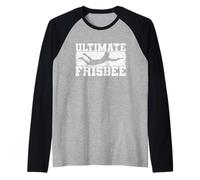 Ultimate Frisbee Jugando Deportes en la Playa Camiseta Manga Raglan