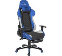 Ultimate Gaming Orion Silla Gaming, Poliuretano, Azul, Blanco y Negro, Grande
