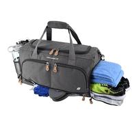 Ultimate Gym Bag 2.0: The Durable Crowdsource - Bolsa de lona con 10 compartimentos óptimos incluyendo bolsa resistente al agua (carbón, tamaño mediano (20 pulgadas), Carbón vegetal, Bolsa de lona
