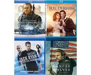 Ultimate Kevin Costner Collection: Waterworld / Dances with Wolves / Bull Durham & Jack Ryan: Shadow Recruit [Blu-ray, 4-Film Set] Region 1/A