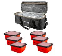 Ultimate Set De Bolsa Isotérmica Hyperga + 6X Coladores De Cebo - Kit para Pez Blanco