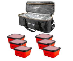 Ultimate Set De Bolsa Isotérmica Hyperga + 6X Coladores De Cebo - Kit para Pez Blanco