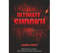 Ultimate Sudoku Red Edition: Large Print 8.5"x11" Book with Easy to Hard 9x9 Puzzles and Solutions for Young Adults to Seniors
