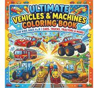 Ultimate Vehicles & Machines Coloring Book for Kids Ages 4-8: Cars, Trucks, Tractors, Construction Vehicles and More