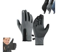Ultimate Waterproof Windproof Thermal Gloves, Cozy Season Gloves, Non-Slip Palm for Skiing Cycling Driving Cold Weather (Grey,L)