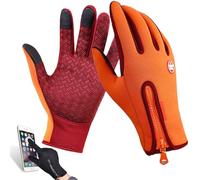 Ultimate Waterproof & Windproof Thermal Non-Slip Gloves, Thermal Touch Screen Windproof Gloves (Orange,M)