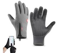 Ultimate Waterproof & Windproof Thermal Non-Slip Gloves, Unisex Sports Cycling Thermal Touch Screen Windproof Gloves (Gray,X-Large)