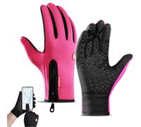 Ultimate Waterproof & Windproof Thermal Non-Slip Gloves, Unisex Sports Cycling Thermal Touch Screen Windproof Gloves (Pink,Medium)
