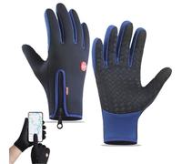 Ultimate Waterproof & Windproof Thermal Non-Slip Gloves, Unisex Sports Cycling Thermal Touch Screen Windproof Gloves (Dark Blue,Medium)
