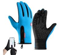 Ultimate Waterproof & Windproof Thermal Non-Slip Gloves, Unisex Sports Cycling Thermal Touch Screen Windproof Gloves (Light Blue,X-Large)