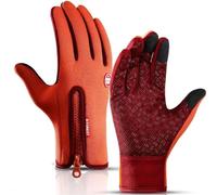 Ultimate Waterproof & Windproof Thermal Non-Slip Gloves, Winter Touchscreen Glove for Men and Women, Winter Motorcycle Bike Gloves (Orange,L)