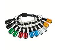 Ultimate Workflow Upgrade: Push Button Quick Change Extension Bar | 12pcs 1/4" Hex Screwdriver Bit Organizer in Lightweight Aluminum Alloy