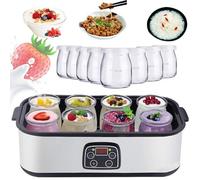 Ultimate Yogurt Maker con 8 tarros de vidrio, máquina automática para hacer yogur, máquina eléctrica multifunción, para yogur orgánico, regalo de salud para hombres y mujeres