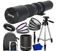 Ultimaxx 500 mm (con 2 convertidores de 1000 mm) f8 Kit de teleobjetivo preestablecido manual con revestimiento múltiple para cámaras Canon EOS 9000D 800D 760D 750D 700D 1300D 1200D T100, 4000D,