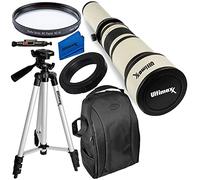 Ultimaxx 650-1300 mm (con 2X-1300-2600 mm) Teleobjetivo Zoom Kit para Canon EOS Rebel T3, T3i, T4i, T5, T5i, T6, T7 T6i, T6s, T7i, SL1, SL2, EOS 60D, 70D, 77D, 80D, 5D III, 5D IV, 6D, 7D, 7D, 7D II