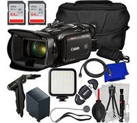 Ultimaxx Essential G70 - Paquete de videocámara - Incluye: 2 tarjetas de memoria ultra de 64 GB, batería de repuesto, kit de luz LED ultrabrillante, trípode de mesa de 6.5 pulgadas, bolsa de