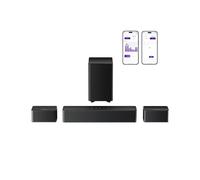 ULTIMEA 5.1 Barra de Sonido con Dolby Atmos, Sistema de Sonido Envolvente 3D, Barra de Sonido para TV con Subwoofer, 2 Altavoces Traseros, Soundbar Bluetooth 5.3 con Graves Ajustables, Poseidon D60