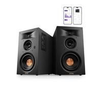 ULTIMEA Altavoces Activos de Estantería de 3 Vías, Woofer de 5,25", Control por App, 70 W RMS Edge Horn y BassMX, Salida Sub y HDMI ARC, Altavoz Tunetable, Bluetooth/AUX/Óptico, BS-3