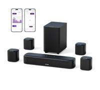 ULTIMEA Barra de Sonido 7.1 Canales para TV, Sistema de Sonido Envolvente para Cine en Casa, 4 Altavoces Envolventes, Subwoofer de 4", Control por App, Ecualizador Ajustable, Bluetooth 5.3, Aura A40