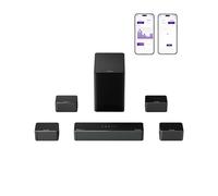 ULTIMEA Sistema de Sonido Envolvente 7.1 para TV con Dolby Atmos, Control por aplicación, 4 Altavoces envolventes con Cable, Barra de Sonido de 460 W para Smart TV con subwoofer inalámbrico de 6.5