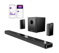 ULTIMEA Sistema de Sonido Surround 9.1ch para TV con 2 Altavoces Traseros, Soundbar Desmontable con Subwoofer, Barra de Sonido RGB, Potencia Máxima 470W, Subwoofer de 6.5", HDMI/OPT/AUX/BT, Apollo S90