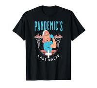 Último Baile Pandemia Enfermera Retro Heroica Camiseta
