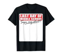 Último día de Escuela Secundaria Firma mi Camisa Camiseta
