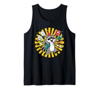 Último día Escuela Mapache Estudiante Vacaciones de Verano Dibujos Animados Arte Camiseta sin Mangas