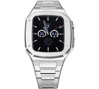 Último kit de modificación de acero inoxidable de lujo comercial para la serie 8/7/6/5/4/SE, accesorios de kit de modificación de correa de acero inoxidable, para iWatch 40/41/44/45 mm, actualización