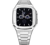 Último kit de modificación de acero inoxidable de lujo comercial para la serie 8/7/6/5/4/SE, accesorios de kit de modificación de correa de acero inoxidable, para iWatch 40/41/44/45 mm, actualización