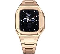 Último kit de modificación de acero inoxidable de lujo comercial para la serie 8/7/6/5/4/SE, accesorios de kit de modificación de correa de acero inoxidable, para iWatch 40/41/44/45 mm, actualización