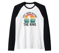 Último Swing Antes del Anillo de Golf Despedida de Soltero Golf Retro Camiseta Manga Raglan