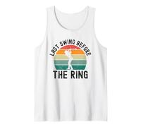 Último Swing Antes del Anillo de Golf Despedida de Soltero Golf Retro Camiseta sin Mangas