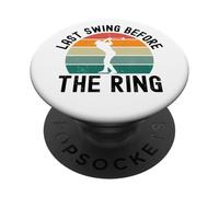 Último Swing Antes del Anillo de Golf Despedida de Soltero Golf Retro PopSockets PopGrip Adhesivo