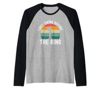 Último Swing Antes del Anillo Golf Despedida de Soltero Golf Retro Camiseta Manga Raglan