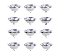 Ultnice 20 Botones de cristal de 25 mm, brillantes y con aro de metal, botón para mobiliario, tapizados o costura del sofá
