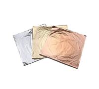 ULTNICE 300 unids Hoja de Oro de imitación de Oro para la decoración de Muebles de Bricolaje artesanías (Dorado + Plata + Cobre)