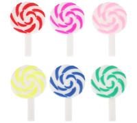 ultnice 36pcs piruleta Polymer Clay adornos DIY arco iris Lollipop Ornament (azar color)