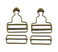 ULTNICE 4 piezas de metal peto hebillas ajustables para proyectos de costura DIY reemplazo para botones vaqueros color cobre soporte para pantalones peto y pantalones de nieve, marrón