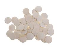 ULTNICE 50pcs pedazo de madera redondo de los pedazos de madera corta los discos con el agujero para el arte 4cm del arte de DIY