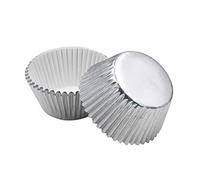 ULTNICE Moldes para Cupcakes Muffins Capsulas Magdalenas de Aluminio 100 Unids (Plata)