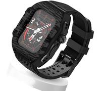 Ultra 49mm Fluorine Rubber Watdch Strap+Carbonfiber Watch Case Carbon Fiber Modification Kit,For Replacement Cover Strap,For Iwatch 8 7 6 5 4 SE 45mm 44mm