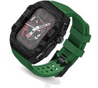 Ultra 49mm Fluorine Rubber Watdch Strap+Carbonfiber Watch Case Carbon Fiber Modification Kit,For Replacement Cover Strap,For Iwatch 8 7 6 5 4 SE 45mm 44mm