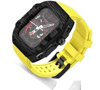 Ultra 49mm Fluorine Rubber Watdch Strap+Carbonfiber Watch Case Carbon Fiber Modification Kit,For Replacement Cover Strap,For Iwatch 8 7 6 5 4 SE 45mm 44mm