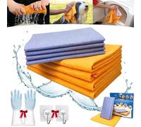 Ultra-Absorbent Miracle Cleaning Shammy,Reusable Non-Woven Shammy Cloth,Premium Multi-Purpose Cleaning Shammy Towel, Washable Scratch-Free Shammy Cloth Pack For Car Kitchen (1 Set(8Pcs))