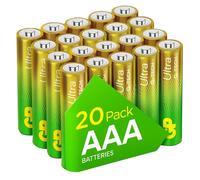 Ultra Alkaline Triple A Batteries, Long Lasting Power for High-Performance Devices - Ideal for Radio, Camera, Alarm - Industrial Use, Anti-Leakage, 10-Year Shelf Life - 20 Pack by GP AAA Batteries