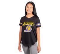 Ultra Game NBA Los Angeles Lakers Womens Soft Mesh Jersey tee Shirt, Black, Large